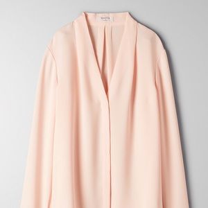 Aritzia Babaton Power Blouse - Blush Pink